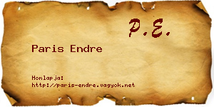 Paris Endre névjegykártya